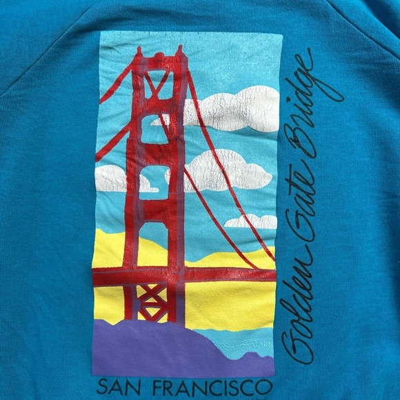 Vintage 80s San Francisco Golden Gate Bridge Crewneck Large - Picture 4 of 4